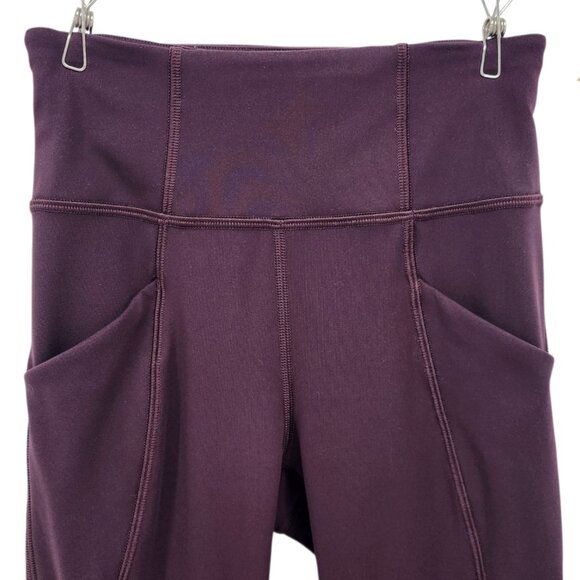 Lululemon Athletica Womens 0 Leggings Time To Sweat Tight 28" Plum Shadow Fitted - Picture 2 of 7